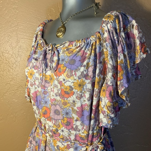 NWT Rachel Zoe Floral Off Should Mini Tassle Dress.  Sz S - Picture 5 of 7